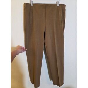 Chicos Ankle Pants Womens 2.5 Camel Brown Stretch Pull On Welt Pockets Tapered